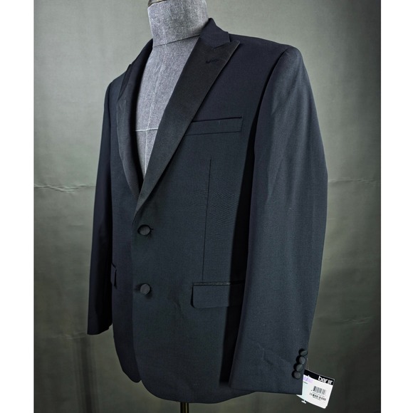 bar III Tuxedo Jacket Mens 42R Black Wool Blend Quiet Luxury Business Casual NWT - Picture 5 of 10